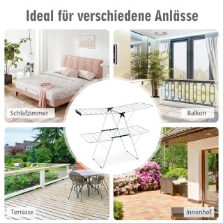 Costway Διπλός Πτυσσόμενος Απλώστρας Ρούχων με Ρυθμιζόμενα Φτερά 1... Costway Διπλός Πτυσσόμενος Απλώστρας Ρούχων με Ρυθμιζόμενα Φτερά 1...