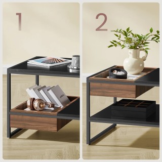 Τραπέζι Σαλονιού Με Ράφι 100x55x45cm Μαύρο LCT819B43 VASAGLE Τραπέζι Σαλονιού Με Ράφι 100x55x45cm Μαύρο LCT819B43 VASAGLE