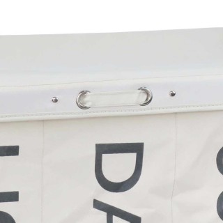 BAKAJI  Καλάθι Απλύτων 3 Θέσεων Πτυσσόμενο Υφασμάτινο με Ρόδες Κρεμ...