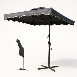 BAKAJI Κεντρική Ομπρέλα Κήπου 2,5μ με Πλάγιο Πόλο και Γκρι Αποχρώσε...