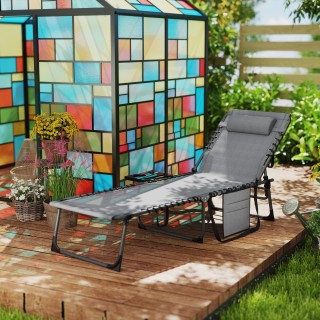 Outsunny Πτυσσόμενη και ανακλινόμενη ξαπλώστρα κήπου με 5 επίπεδα, ... Outsunny Πτυσσόμενη και ανακλινόμενη ξαπλώστρα κήπου με 5 επίπεδα, ...