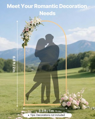 VEVOR Χρυσή Μεταλλική Αψίδα Διακόσμησης Εκδηλώσεων (2 x 1 μ.) BYDGM...