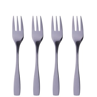 Galileo Σετ 4 Λαμπερές Μαύρες Επιδόρπιες Πιρουνιού από Ανοξείδωτο Χ...