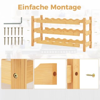 Costway Τριώροφο Ράφι Κρασιών από Μπαμπού για 18 Φιάλες με Κύματα ... Costway Τριώροφο Ράφι Κρασιών από Μπαμπού για 18 Φιάλες με Κύματα ...