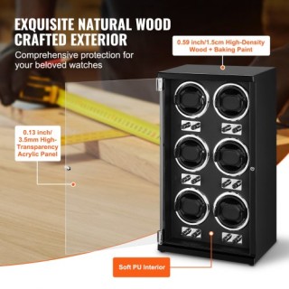 VEVOR Κουρδιστήρι Ρολογιών για 6 Αυτόματα Ρολόγια με 6 Αθόρυβους Ια...