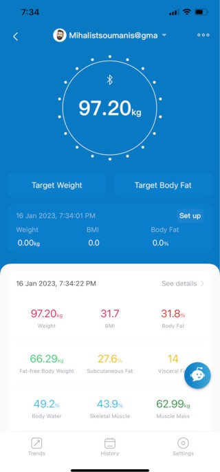 Renpho Smart Ζυγαριά με Λιπομετρητή Smart Body Scale Bluetooth με 1...