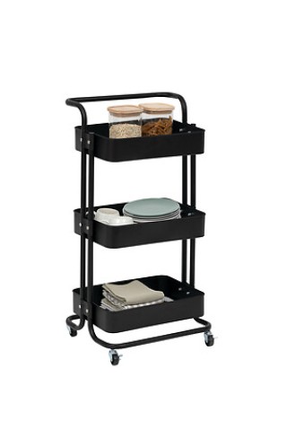 Τροχήλατο Μεταλλικό Τρόλεϊ Κουζίνας 3 Επιπέδων 45 x 36,5 x 86 cm Μα... Τροχήλατο Μεταλλικό Τρόλεϊ Κουζίνας 3 Επιπέδων 45 x 36,5 x 86 cm Μα...