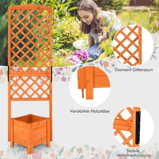 Costway  Υψίστης Ποιότητας Ξύλινη Ζαρντινιέρα με Πέργκολα για Κήπο ...