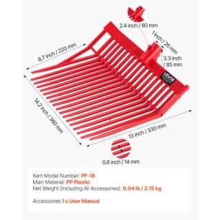 VEVOR Ανταλλακτική Κεφαλή Πιρούνας Κοπριάς 18 Δόντια (6 Τεμάχια) HY... VEVOR Ανταλλακτική Κεφαλή Πιρούνας Κοπριάς 18 Δόντια (6 Τεμάχια) HY...