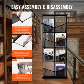 VEVOR Σταντ Προβολής Φυλλαδίων 4 Επιπέδων με 8 Θήκες Δικτυωτής Κατα...