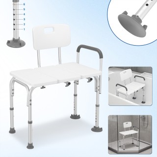 BAKAJI Διπλό Καθιστικό Ντους Αλουμινίου 76x45x92.5cm για Ηλικιωμένο...