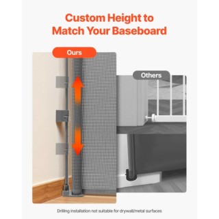 VEVOR Πτυσσόμενη Παιδική Πύλη, 1850 mm, 795 mm, Ασφαλές Κλείδωμα, Δ...