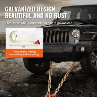 Αλυσίδα Ρυμούλκησης VEVOR 3/8x2 G80 με Γάντζο J & T 15600lbs  RTJGT...