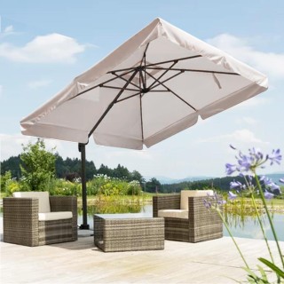 BAKAJI  Ομπρέλα Κήπου Αποκεντρωμένη Ρώμη 2,5 x 2,5 μ. Αλουμίνιο Κεκ...