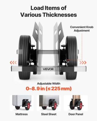 VEVOR Ρυθμιζόμενο Καρότσι  για Πάνελ, 453.6 kg Φορτίο, Μαύρο BLTCHJ...