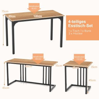 Costway Σετ Τραπεζαρίας 4 Τεμαχίων με Βιομηχανικό Στυλ και Μοντέρνο... Costway Σετ Τραπεζαρίας 4 Τεμαχίων με Βιομηχανικό Στυλ και Μοντέρνο...