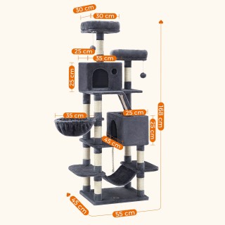 Δέντρο Γάτας - Ονυχοδρόμιο Πολλαπλών Επιπέδων Υψους 168 εκ. Γκρι PC... Δέντρο Γάτας - Ονυχοδρόμιο Πολλαπλών Επιπέδων Υψους 168 εκ. Γκρι PC...