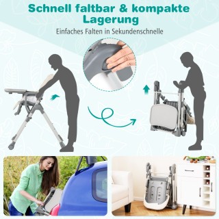 Costway Πτυσσόμενο Παιδικό Καρεκλάκι Φαγητού με Ρυθμιζόμενο Ύψος κα... Costway Πτυσσόμενο Παιδικό Καρεκλάκι Φαγητού με Ρυθμιζόμενο Ύψος κα...