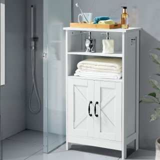 VEVOR Λευκό Ξύλινο Ντουλάπι Μπάνιου με Ρυθμιζόμενο Ράφι και 2 Πόρτε... VEVOR Λευκό Ξύλινο Ντουλάπι Μπάνιου με Ρυθμιζόμενο Ράφι και 2 Πόρτε...