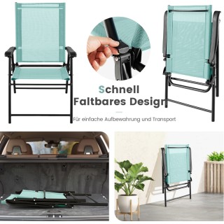 Costway Πτυσσόμενες Καρέκλες Βεράντας με Ανθεκτικό Μεταλλικό Σκελε... Costway Πτυσσόμενες Καρέκλες Βεράντας με Ανθεκτικό Μεταλλικό Σκελε...