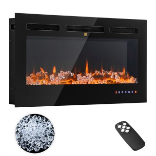 BAKAJI Ηλεκτρικό Τζάκι Livigno Εντοιχισμένο Θερμαντικό Τζάκι Τοίχου...