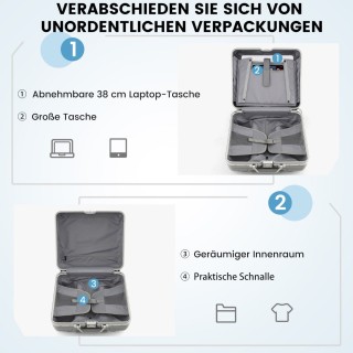 Costway Πολυλειτουργική Χειραποσκευή με Ανθεκτικό Υλικό PC και Αφα... Costway Πολυλειτουργική Χειραποσκευή με Ανθεκτικό Υλικό PC και Αφα...