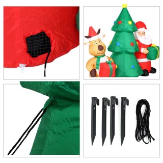 BAKAJI  Φουσκωτό Χριστουγεννιάτικο Δέντρο 150εκ με Άγιο Βασίλη και ...