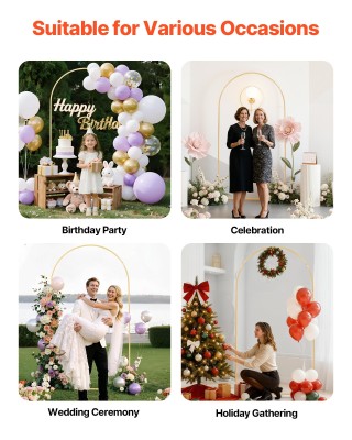 VEVOR Χρυσή Μεταλλική Αψίδα Διακόσμησης 2.2 x 1.2 μ. για Εκδηλώσεις... VEVOR Χρυσή Μεταλλική Αψίδα Διακόσμησης 2.2 x 1.2 μ. για Εκδηλώσεις...