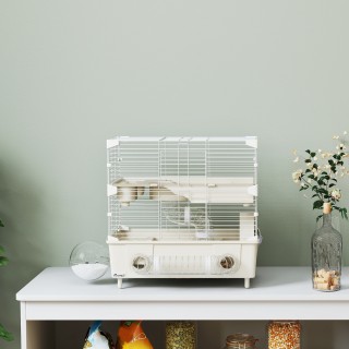 PawHut Διώροφη Κλουβί Χάμστερ με Ρόδα και Σωλήνες, 44.5x28x44 εκ, Κ... PawHut Διώροφη Κλουβί Χάμστερ με Ρόδα και Σωλήνες, 44.5x28x44 εκ, Κ...