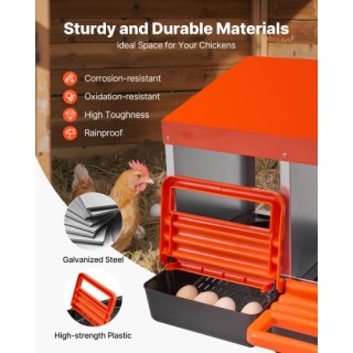 VEVOR Διώροφο Μεταλλικό Κουτί Φωλιάς με 10 Θέσεις και Προστατευτικό...