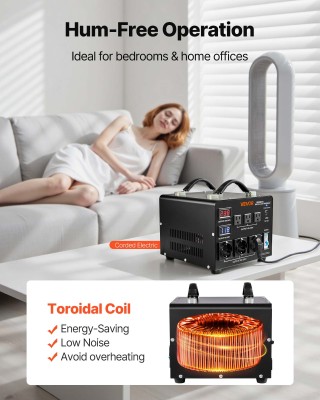 VEVOR Αυτόματος Μετατροπέας Τάσης 3000VA με Οθόνες LCD, Διεπαφές US... VEVOR Αυτόματος Μετατροπέας Τάσης 3000VA με Οθόνες LCD, Διεπαφές US...