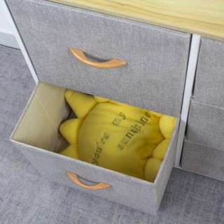 BAKAJI Ανθεκτική Συρταριέρα με 5 Συρτάρια Υφασμάτινη Γκρι Ανοιχτό κ... BAKAJI Ανθεκτική Συρταριέρα με 5 Συρτάρια Υφασμάτινη Γκρι Ανοιχτό κ...