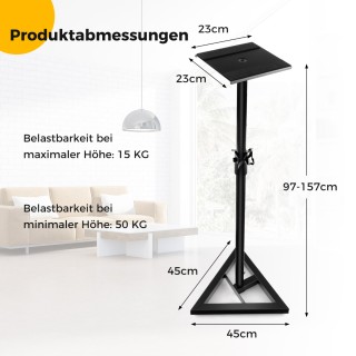 Costway  Σετ 2 Βάσεις Ηχείων με Σταθερή Τρίγωνη Βάση, Μέγιστο Φορτί...