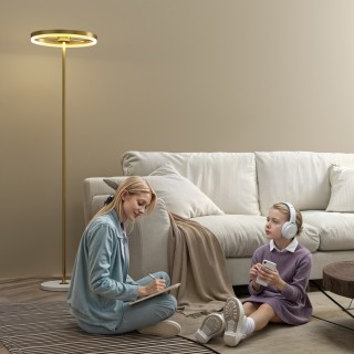 HOMCOM Μοντέρνο Φωτιστικό Δαπέδου με Ρυθμιζόμενο Φως, Χρυσό, 3 Φωτε... HOMCOM Μοντέρνο Φωτιστικό Δαπέδου με Ρυθμιζόμενο Φως, Χρυσό, 3 Φωτε...