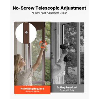 VEVOR Πόρτα Κατοικιδίων για Συρόμενη Γυάλινη Πόρτα, Ρυθμιζόμενο Ύψο...