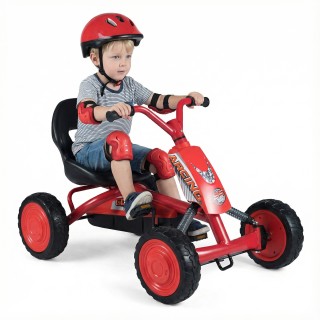 Costway Παιδικό Γκοκάρτ με Ρυθμιζόμενο Κάθισμα, Πεντάλ Εμπρός-Πίσω,...