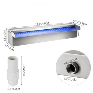 VEVOR Ανοξείδωτος Καταρράκτης Πισίνας με LED 17.7x4.5x3.1 εκ. PQSB... VEVOR Ανοξείδωτος Καταρράκτης Πισίνας με LED 17.7x4.5x3.1 εκ. PQSB...