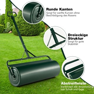 Costway  Πολυλειτουργικός Κύλινδρος Γκαζόν 2-σε-1 με Αποσπώμενη Λαβ...