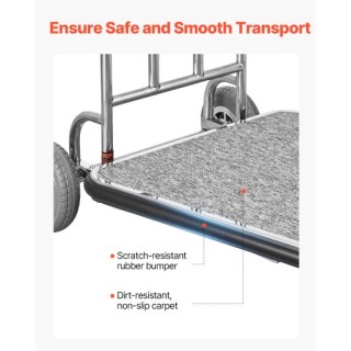 VEVOR Καρότσι Αποσκευών 600 LBS 3 Τροχοί Ανοξείδωτο Ατσάλι XLYTCYS5... VEVOR Καρότσι Αποσκευών 600 LBS 3 Τροχοί Ανοξείδωτο Ατσάλι XLYTCYS5...