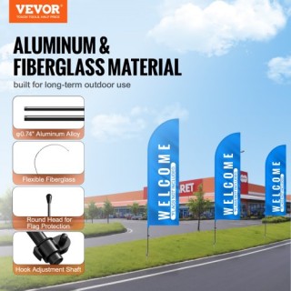 Σετ Ιστών Σημαίας VEVOR 2 Τεμ. 12.7 ft με Πάσσαλους για Έδαφος QGY... Σετ Ιστών Σημαίας VEVOR 2 Τεμ. 12.7 ft με Πάσσαλους για Έδαφος QGY...