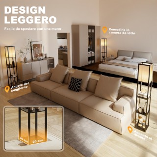 HOMCOM Λάμπα Δαπέδου με Ράφια, Ρυθμιζόμενο Φωτισμό, Διακόπτη Ποδιού... HOMCOM Λάμπα Δαπέδου με Ράφια, Ρυθμιζόμενο Φωτισμό, Διακόπτη Ποδιού...