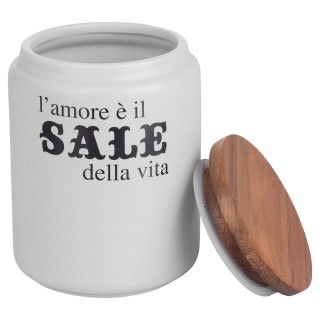 Villa DEste  Βarattolo αλατιού 900 ml από κεραμικό με καπάκι από μπ...