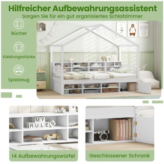 Costway Παιδικό κρεβάτι σπιτάκι 200 x 90 cm με προστατευτικό πτώσης... Costway Παιδικό κρεβάτι σπιτάκι 200 x 90 cm με προστατευτικό πτώσης...