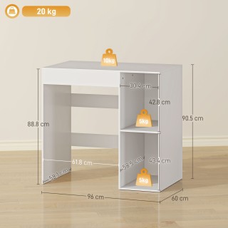 HOMCOM Αυτοστήριχτη Σύνθεση Λευκού Χρώματος για Πλυντήριο με 2 Ανοι...