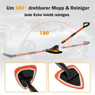 Costway Σετ Πλυσίματος Αυτοκινήτου με Τηλεσκοπική Λαβή και Βούρτσες...