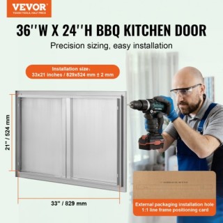 Πόρτα BBQ VEVOR 914x610 mm, Ανοξείδωτη Διπλή Πόρτα Κουζίνας Εξωτερι... Πόρτα BBQ VEVOR 914x610 mm, Ανοξείδωτη Διπλή Πόρτα Κουζίνας Εξωτερι...