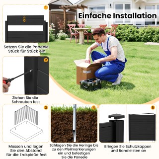 Costway 2 πάνελ φράχτη προστασίας ιδιωτικότητας 123 x 123 cm από PV...