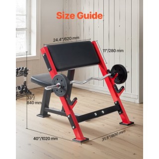 VEVOR Πάγκος Κάμψης Δικεφάλων - Ρυθμιζόμενη Μηχανή Γυμναστικής Για ...