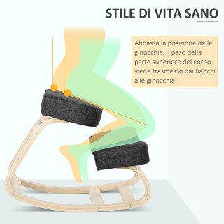 Vinsetto Εργονομική Καρέκλα με Γονυκλισία από Ξύλο Σημύδας και Μαξι...