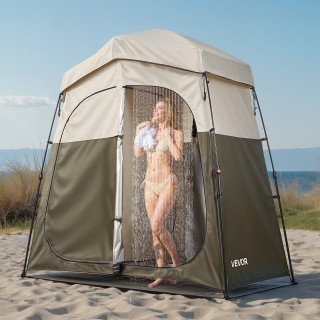 VEVOR Διπλή Πτυσσόμενή Φορητή Σκηνή Ντους με Ιδιωτικότητα για Campi...